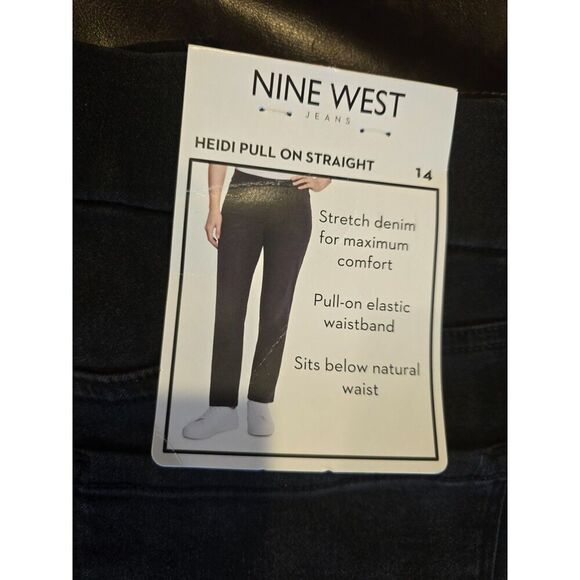 NWT Nine West Denim Heidi Pull On Jeans Black Size 14 Plus - Picture 4 of 12